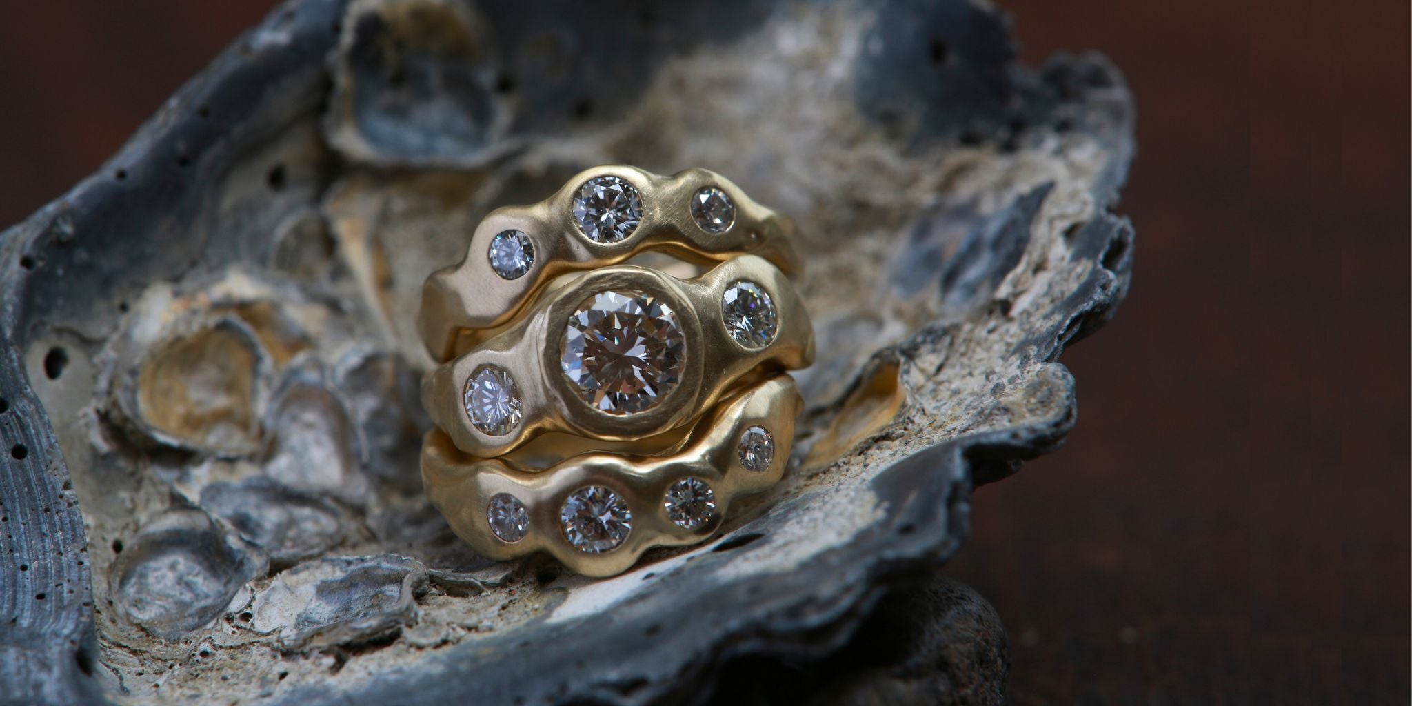 Gold Bespoke Ring set featuring diamonds 