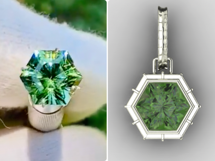 Silo Pendant Tourmaline, Mozambique- blue/green of the Cowpasture River