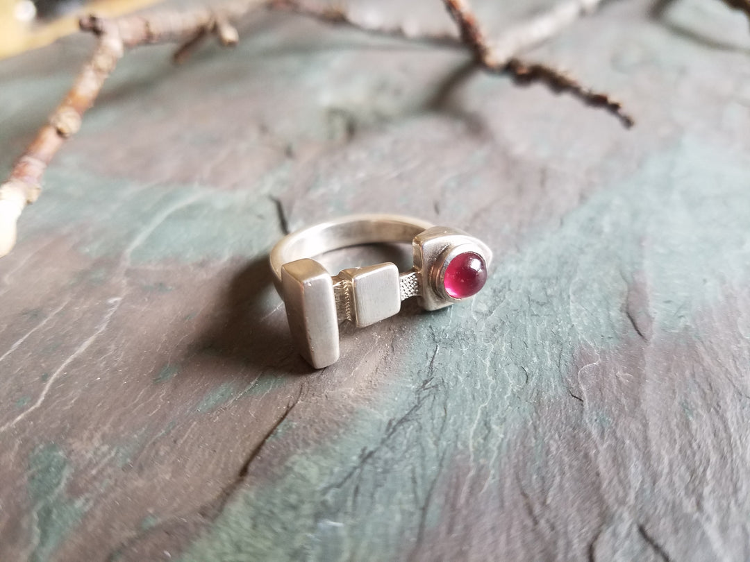 Handcrafted "Follow Your Path" Sterling silver ring